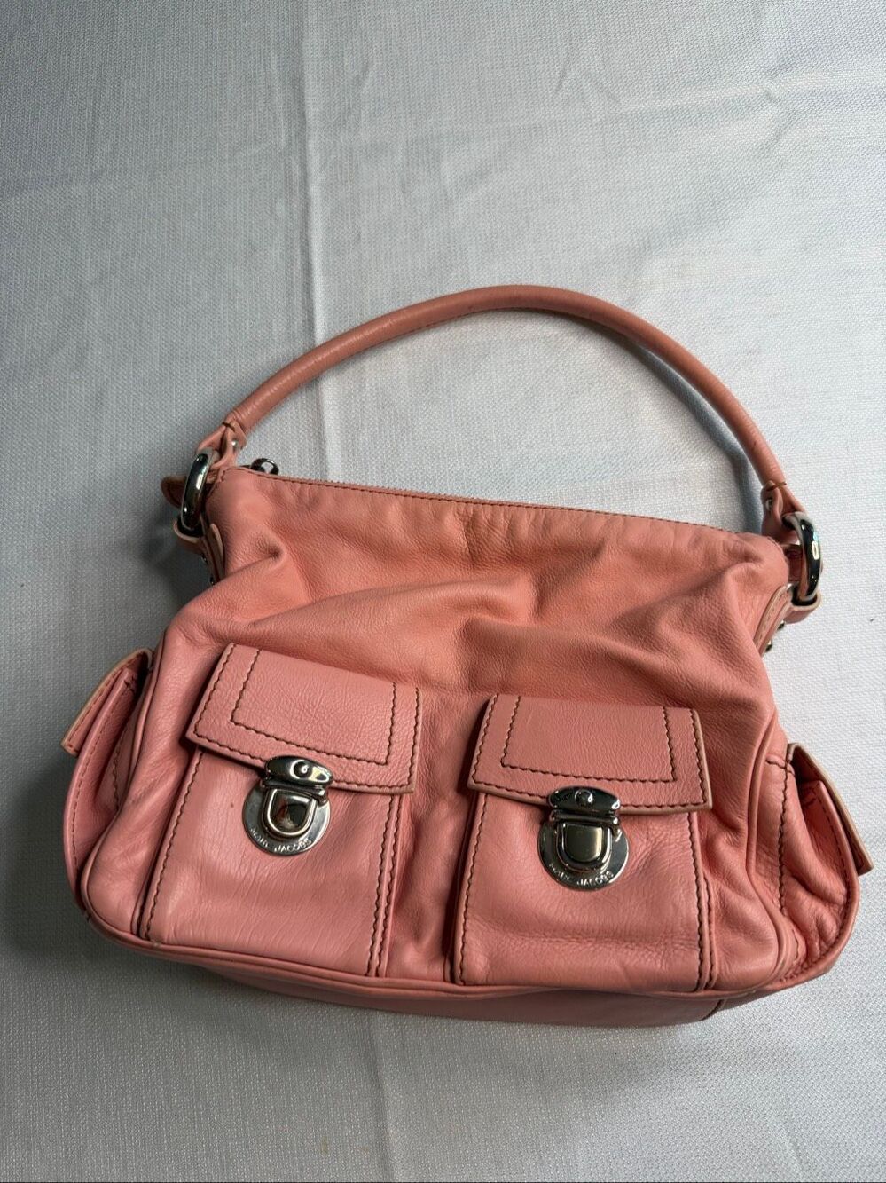 Marc Jacobs Blake Blush Pink Y2K Leather Multi Pocket Hobo Purse Handbag - Picture 2 of 16